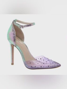 🦄 Iridescent Lavender Pointed-Toe Rhinestone Stiletto Heels by Mix No. 6